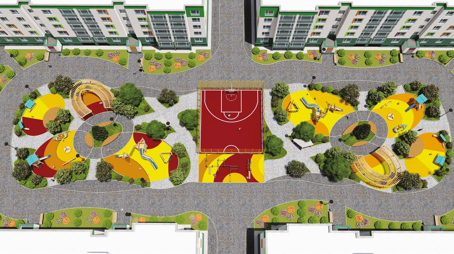 Balgyn complex courtyard and amenities